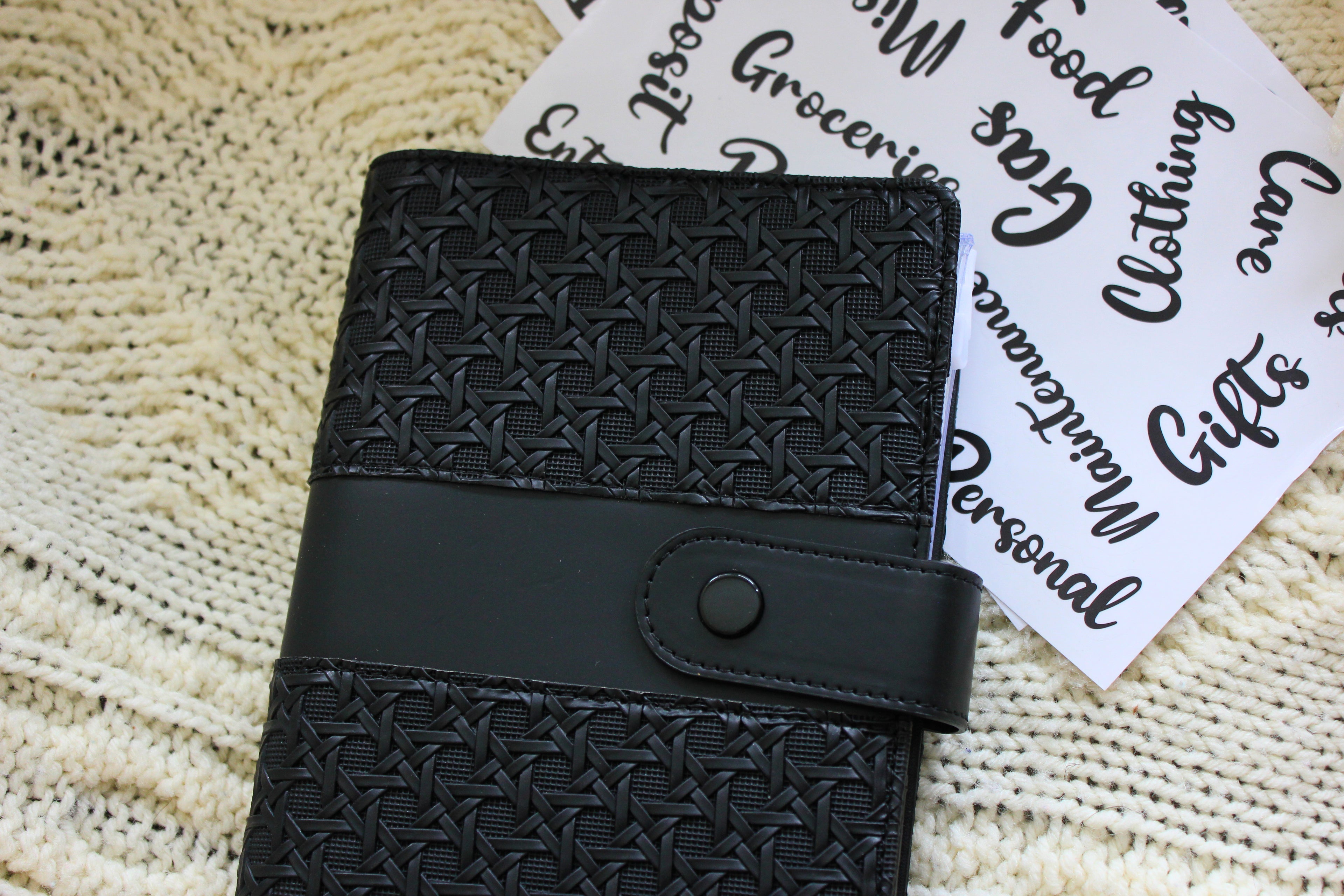 Black Texture Money Saving Binders