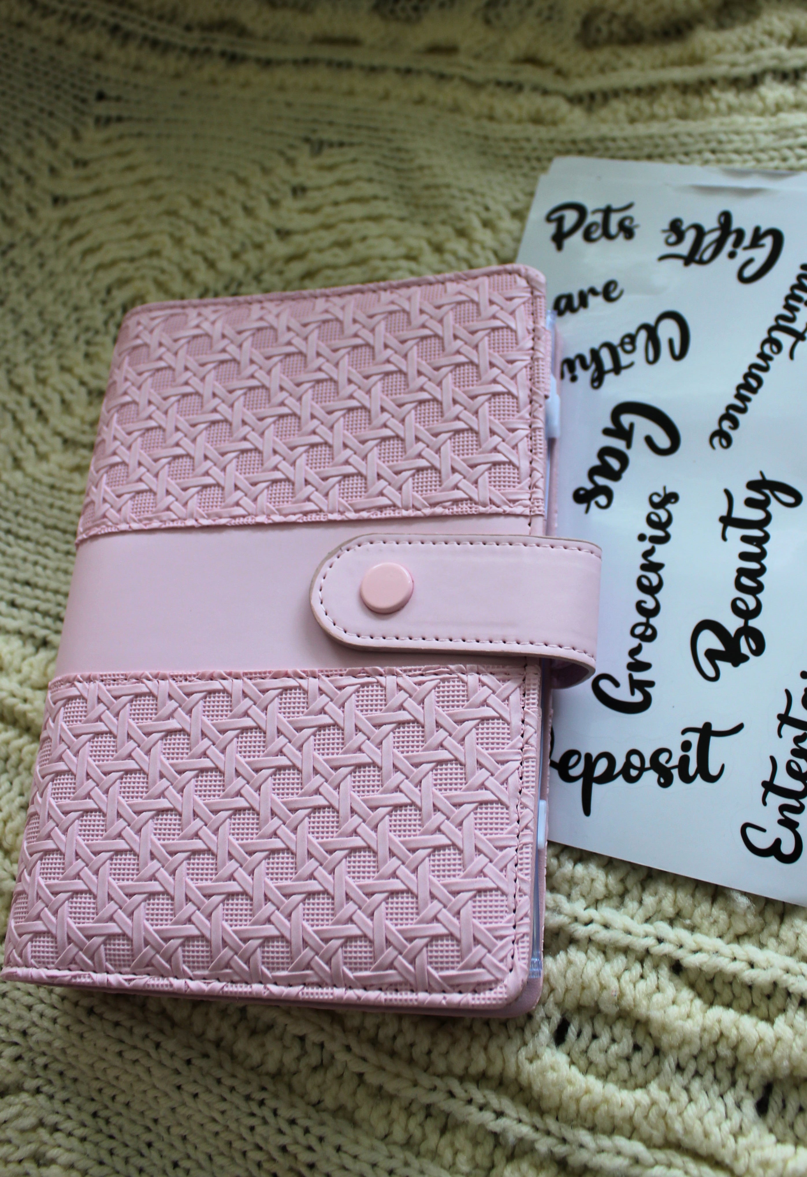 Pink Texture Money Saving Binder