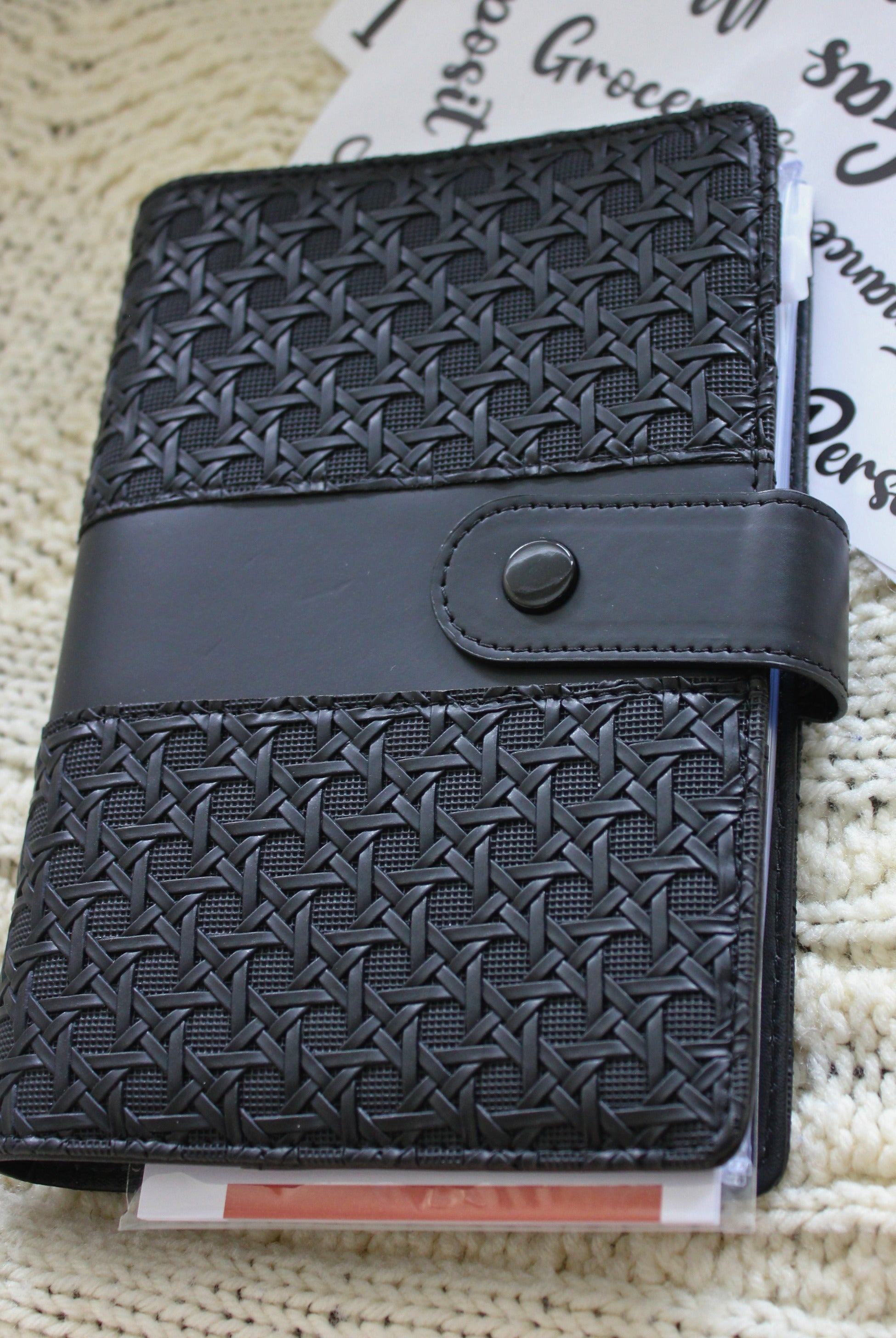 Black Texture Money Saving Binders